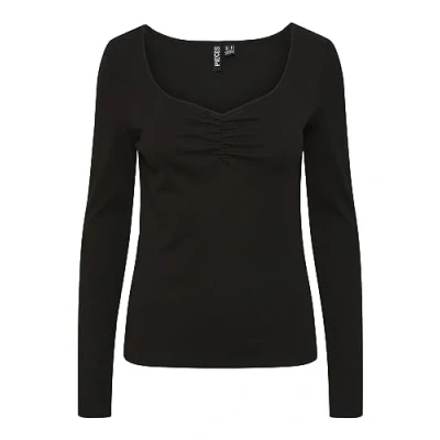 Abbildung von Pieces Pctania NOOS BC Langarmshirt, Damen, Größe: XS, Black