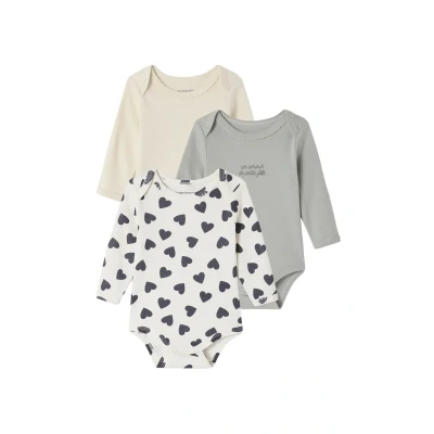 Abbildung von Bio Kollektion: 3er Pack Baby Schlupfbodys salbei