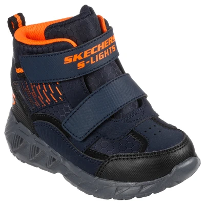 Abbildung von Skechers Exposed Sidewall Lights Sneaker high für Kinder, Größe: 21, Navy/black/orange Schuhe