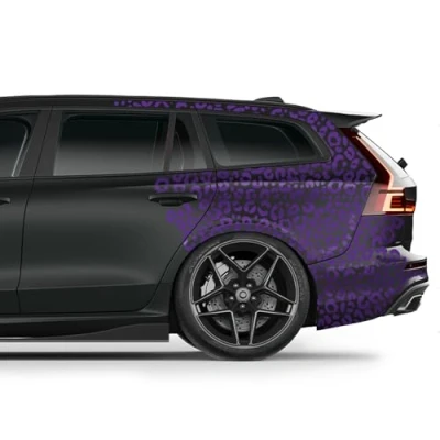 Abbildung von Finest Folia 6er Set DIN A4 Bögen Auto Aufkleber Leopard Muster Motorrad Bus Sticker Kfz Zubehör Leopardenmuster Tuning Dekor Design Folie K172 (Hellviolett)