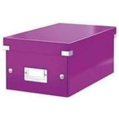 Abbildung von Leitz Click &amp; Store kleine längliche Aufbewahrungsbox, DVD Aufbewahrung, Ideal als Geschenkbox mit Deckel, Stapelbox aus hochwertiger Hartpappe laminierter Oberfläche, Violett, 60420062