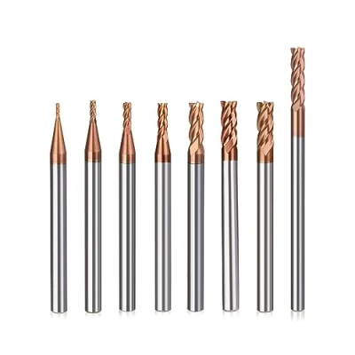 Abbildung von 8 Stücke Fräser Schaftfräser Hartmetall 4 Flöte, 1 4mm CED TiSiN Coat Spiralfräser Bit VHM CNC Bohraufsätze/Schaftfräser Bit, 55 HRC Schneide Drill für Stahl, Aluminiumlegierung, Kupfer