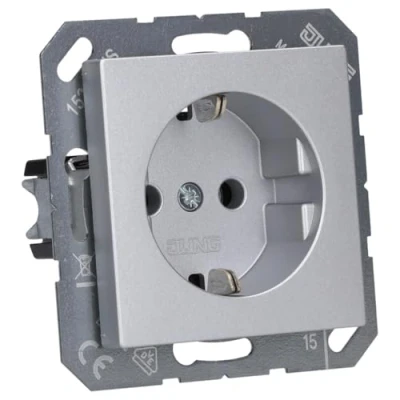 Abbildung von Jung 1520 AL Schuko Steckdose 16 A 250 V Serie aluminium