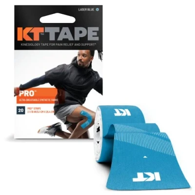 Abbildung von KT TAPE Pro 20 synthetisch vorgeschnitten für Kinesiologie, farbe Lasser Blau