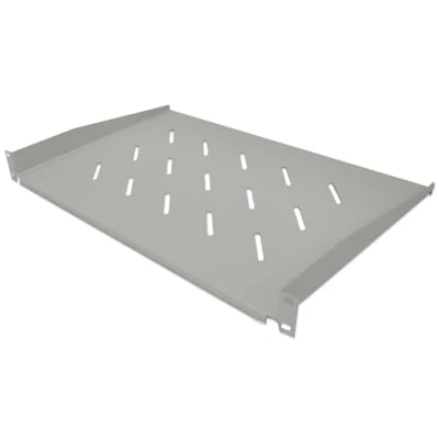 Abbildung von Intellinet 715096 19&quot; 48,3 cm Fachboden zur Frontmontage 1 HE (Montage an den beiden vorderen Profilschienen) 350mm tief perforiert grau