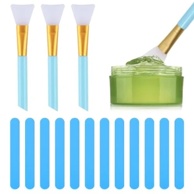 Abbildung von CZAYEFNH 15 Stück Maskenbürsten Set, 3 maskenpinsel, 12 Rührstab, Gesichtsmaskenapplikator, skincare tools, für DIY Augenmaske, Hautpflege