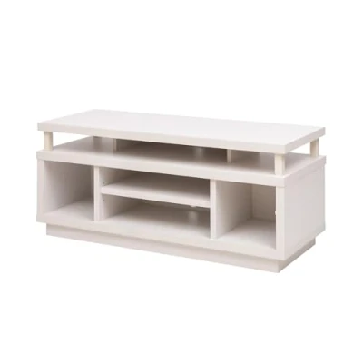 Abbildung von Iris Ohyama, TV Möbel, Schrank, Bank, Halterung für Bildschirme bis zu 43 Zoll, 5 Regale, Kabelauslass, Zeitgenössisch, Schlafzimmer, Wohnzimmer Cabinet Middle OTS 100M Eiche weiß