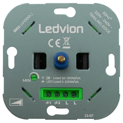 Abbildung von Ledvion LED Dimmer 3 250 Watt 220 240V Phasenabschnitt Universal Drehdimmer Unterputz Dimmschalter Für Dimmbare LEDs Und Halogen 300 W Lampen von 0 auf 100% dimmen