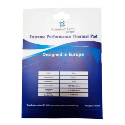 Abbildung von PremiumTech Europe Professionelles Thermalpad mit extremer Leistung 20 W/MK Wärmeleitfähigkeit, ideal für High End GPU oder CPU, Größe XXL 100 x mm (2 mm)