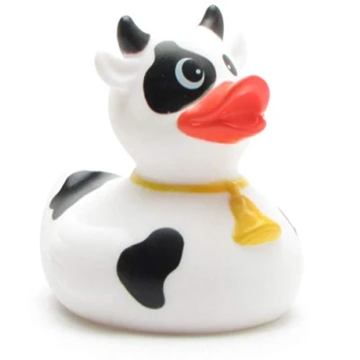 Abbildung von Duckshop I Badeente schwarz Weisse Kuh Quietscheentchen L: 8 cm