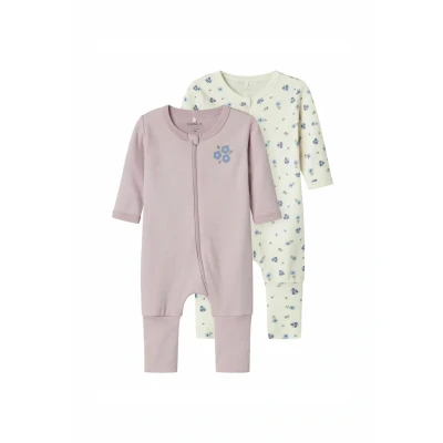 Abbildung von Name it baby Nbfnightsuit 2P Zip Ff Jet Flower Noos