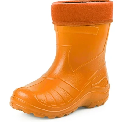 Abbildung von Ladeheid Gummistiefel Kinder federleichte und wasserdichte Eva Thermo Regenstiefel gefüttert KL050 (Orange, 23 EU)