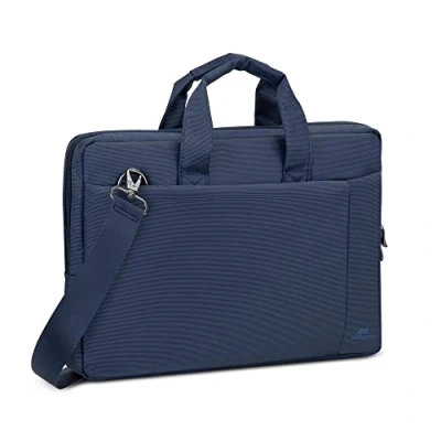Abbildung von RIVACASE Laptoptasche bis 15.6“ Kompakte Tasche mit zusätzlich gepolsterten Notebookfach und viel Stauraum blau