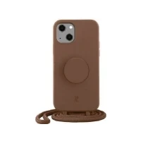 Abbildung von PopSockets x Just Elegance iPhone Hülle Necklace Case Handyhülle kompatibel mit 13 Schutzhülle Abnehmbarer Kordel und Fingerhalter (Brown Sugar)