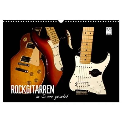 Abbildung von ROCKGITARREN in Szene gesetzt (Wandkalender 2025 DIN A3 quer), CALVENDO Monatskalender