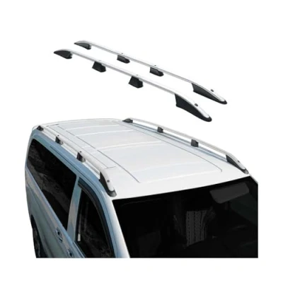 Abbildung von OMAC Dachreling Dachgepäckträger kompatibel mit VW Caddy 2021 2024 L2 Länger Alu Silber 2X