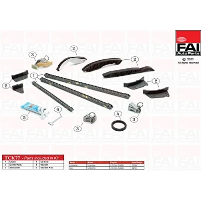 Abbildung von FAI AutoParts TCK77 Steuerkettensatz mit Dichtungen, ohne Zahnräder Simplex, Bolzenkette HYUNDAI: H 1 Travel, / Starex MPV, Cargo