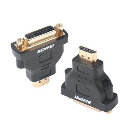 Abbildung von BENFEI HDMI zu DVI D Adapter, Bidirektionaler Stecker auf Buchse, Adapter mit vergoldetem Kabel, 2 Stück