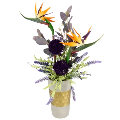 Abbildung von I.GE.A. Kunstblume &quot;Gesteck aus Strelitzie, Allium und Lavendel&quot;