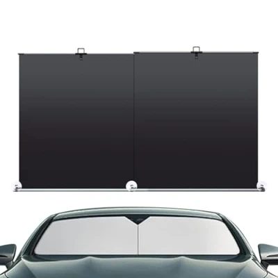 Abbildung von Sonnenschutz Auto Frontscheibe Automatische Einziehbare Windschutzscheibe Sonnenblende, Innen, Hitzeschutz Frontscheibenabdeckung Sonnenblende Für
