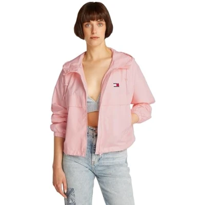 Abbildung von Tommy Jeans Essential Windbreaker Outdoorjacke, Damen, Größe: XL, Precious pink