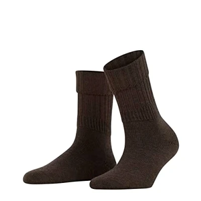 Abbildung von FALKE Damen Socken Striggings Rib W SO Wolle einfarbig 1 Paar, Braun (Dark Brown 5450), 35 38