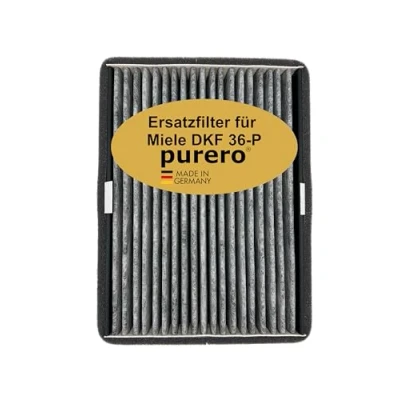Abbildung von purero® Ersatzfilter DKF 36 P passend für Miele Dunstabzugshauben DAW 162x, 192x / 4002516580393/12041550 28997241EU1 Active AirClean Geruchsfilter Made in Germany