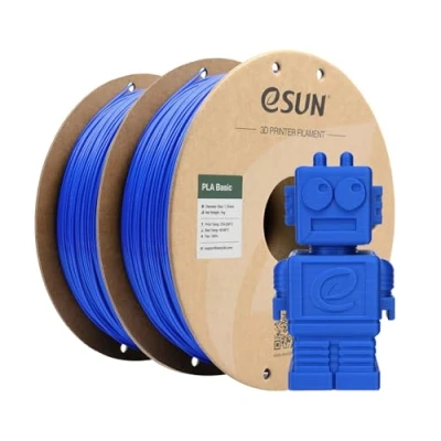 Abbildung von eSUN PLA Filament 1.75mm, Basic 3D Drucker Maßgenauigkeit +/ 0.03mm, 1KG pro Spule, 2 Spulen Druck Filament, Blau 2KG