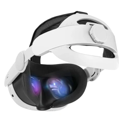 Abbildung von TiMOVO Kopfband Kompatibel mit Oculus/Meta Quest 3 Zubehör, Elite Strap Bequemem Kopfpolster, VR Headstrap Bequemer Stabiler Abnehmbarer Verstellbarer Headset Kopfgurt, Weiß