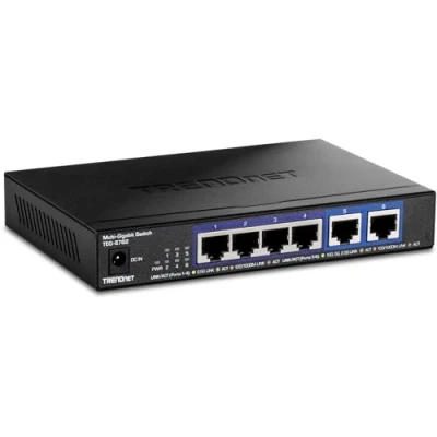 Abbildung von TRENDnet TEG S762 6 Port 10G Switch, 4 x 2,5G RJ 45 Base T Ports, 2 60 Gbit/s Schaltleistung, Wandmontage, 10 Gigabit Netzwerkverbindungen, Schwarz