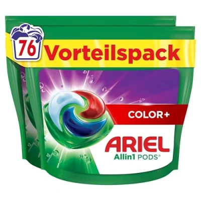 Abbildung von Ariel Waschmittel Pods All in 1, Flüssigwaschmittel Kapseln 76 Waschladungen, Universal+, Kraftvolle Fleckentfernung ab der 1. Wäsche