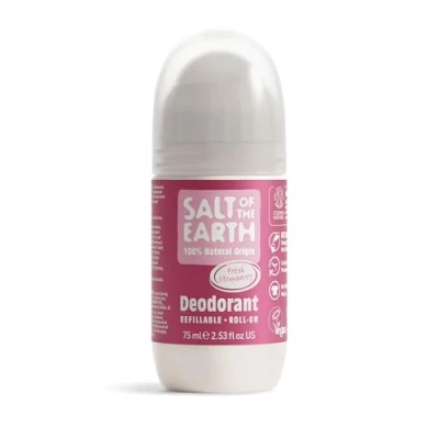 Abbildung von Salt of the Earth Deodorant Roll On by Earth, Sweet Strawberry Refillable, Vegan, Long Lasting Protection, Leaping Bunny Approved, Made in UK 75ml