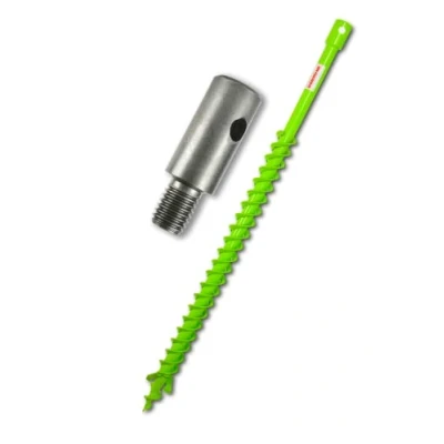 Abbildung von WERHE® Profi Bohrer, Erdbohrer für bohrmaschine 40 mm DoppelWelle robust mit m14 Adapter Pfahlbohrer Brunnenbohrer präzise Bohrspitze.