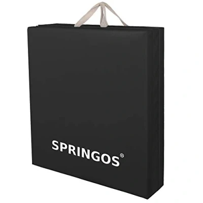 Abbildung von SPRINGOS Klappbare Gymnastikmatte 60 x 180 3,5 cm Turnmatte mit Tragegriffen Fitnessmatte Dreifach Faltmatte kompakt wasserfest