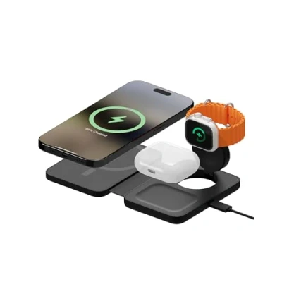 Abbildung von Mous 3 in 1 Ladestation MagSafe Kompatibel Kabelloses Ladegerät Mehrere Geräte für Apple Watch, iPhone und AirPods