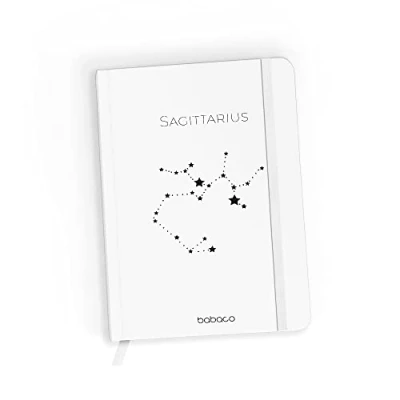 Abbildung von ERT GROUP Original und offiziell lizenziert von Babaco Notizbuch, Muster Zodiac Constellation 009 white, mit liniertes Papier, A5
