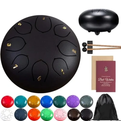 Abbildung von Rain Drum For Outside Garden, Steel Tongue Chime, 8 Note 6 Inch Chakra Rain, Metal Chimes Outside, Musical Education Entertainment Meditation Yoga Zen Gifts (H)