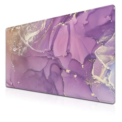 Abbildung von Samgula Gaming Mauspad, violett, XXL Mauspad für Damen, Schreibtisch Matte, Büro Pad, rutschfeste Gummiunterseite, wasserdicht mit genähten Kanten, 35,4 x 40,9 cm,