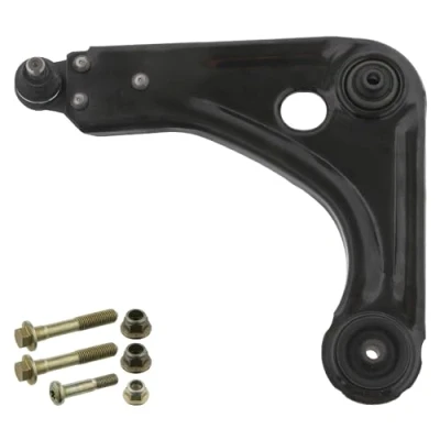 Abbildung von febi BILSTEIN 33097 Querlenker Plus mit Anbaumaterial Lager, Trag /Führungsgelenk Vorderachse links, unten Stahlblech