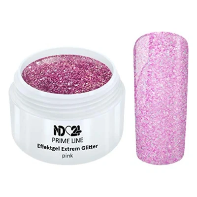 Abbildung von Prime Line Uv Led Gel Extrem Glitter Effekt Pink Glitzer Color Made in Germany 5ml
