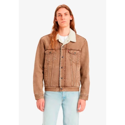 Abbildung von Levi&#039;s TYPE III sherpa Trucker Jeansjacke, Herren, Größe: Small, Breakfast sandwich