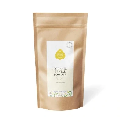 Abbildung von ELIAH SAHIL Bio Zahnpulver Ingwer Nachfüllpack 200g I Vegan und Xylit Ohne künstliche Zusatzstoffe 100% Zertifizierte Naturkosmetik