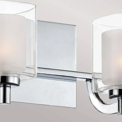 Abbildung von Quoizel QZ KOLT2 PC BATH Badezimmerleuchte Kolt G9 LED 3.5W IP44 Stahl, Opal und klares Glas; Chrom poliert L:16.5cm B:33.1cm Ø33.1cm