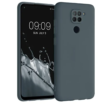 Abbildung von kwmobile Handyhülle kompatibel mit Xiaomi Redmi Note 9 Hülle Handy Case aus weichem Silikon in Dunkler Schiefer
