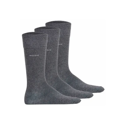 Abbildung von BOSS Herren 3P RS Uni CC Dreier Pack mittelhohe Socken aus Stretch Gewebe Grau 39 42