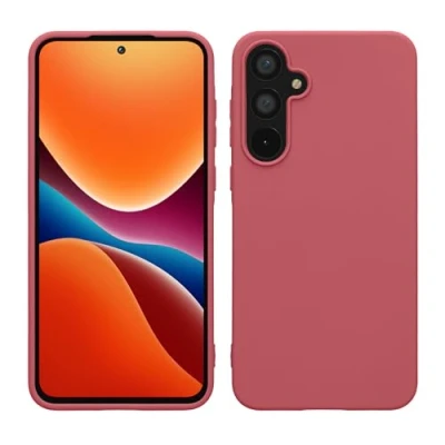 Abbildung von kwmobile Hülle kompatibel mit Samsung Galaxy A55 5G weiches TPU Silikon Case Cover geeignet für kabelloses Laden Dark Rose