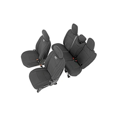 Abbildung von Rough Country Neopren Sitzbezüge (passend) 20182020 Jeep Wrangler JL 4DR 1./2. Reihe wasserabweisend 91010