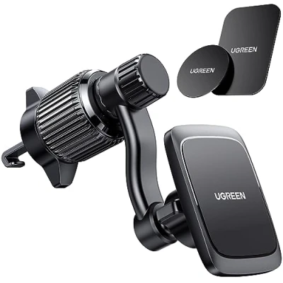 Abbildung von UGREEN Handyhalterung Auto Magnet Lüftung 360 Drehbar Kfz mit Starke Magnetkraft und Metallischen Hakenclip Kompatibel iPhone 15 Pro Max Plus 14 13 Galaxy Huawei Redmi usw.