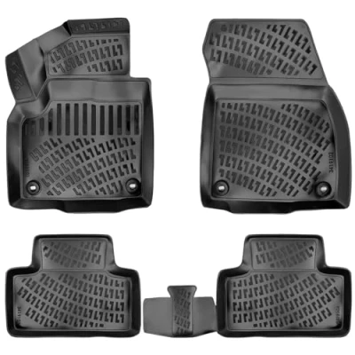 Abbildung von Rizline Passgenau 3D Fussmatten Auto Kompatibel mit Range Rover Evoque 1. Gen. 2011 2018 Zubehör und 2. Reihe TPE Allwetter Geruchlos rutschfest Vorne Hinten