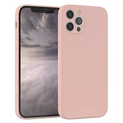 Abbildung von EAZY Case Silikonhülle für iPhone 12 Pro Hülle Silikon Altrosa weich stoßfeste Handyhülle Schutzhülle mit Kameraschutz Dünn Premium Schutz Cover TPU Phone Bumper in Pastell Rosa